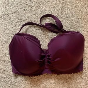 Burgundy VS underwire swim top